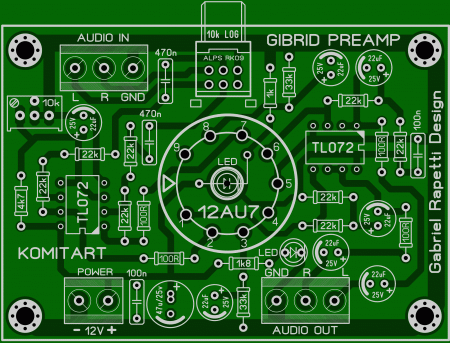 Preamplifier with 12AU7 and TL072 _ KOMITART LAY6 FOTO