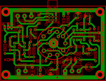 Preamplifier with 12AU7 and TL072 _ KOMITART LAY6