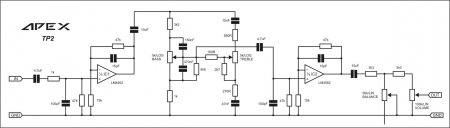 APEX TP2 preamplifier one channel schematic without PSU