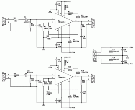 TDA1514_Stereo AMP_Schematic