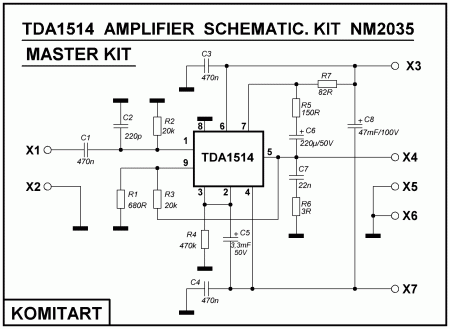 TDA1514  AMPLIFIER  SCHEMATIC. KIT  NM2035