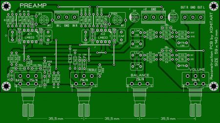 PREAMPLIFIER LM833 KOMITART LAY6 FOTO