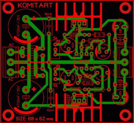 PSU Active Servo LM317_337_NE5532 LAY6