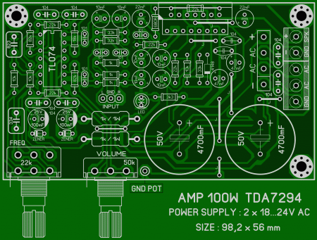 AMP_100W_SUB_TDA7294_KOMITART LAY6 FOTO