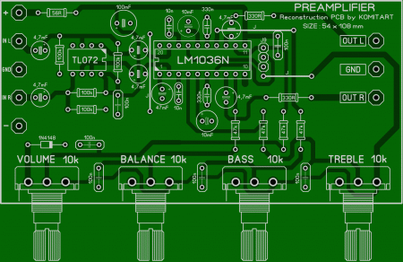 Preamp_LM1036_TL072_KOMITART LAY6 FOTO