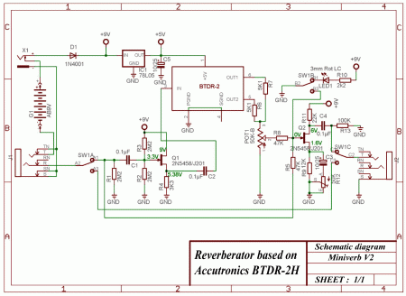 Miniverb Reverberator Schematic