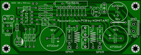 Amplifier TDA1562Q_TL072 KOMITART LAY6 FOTO