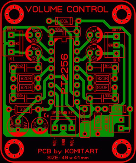 PT2256 Volume Control_INCLUDING LOUDNESS_KOMITART LAY6