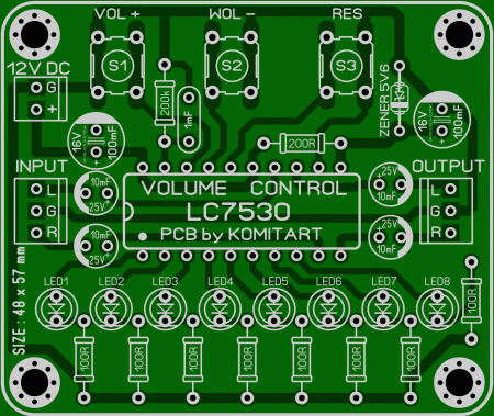 Volume Control LC7530_8 LED KOMITART LAY6 FOTO