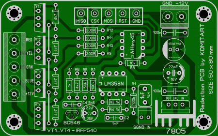 Attiny45 SMU_KOMITART_LAY6 FOTO