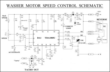 WASHER MOTOR SPEED CONTROL Schematic