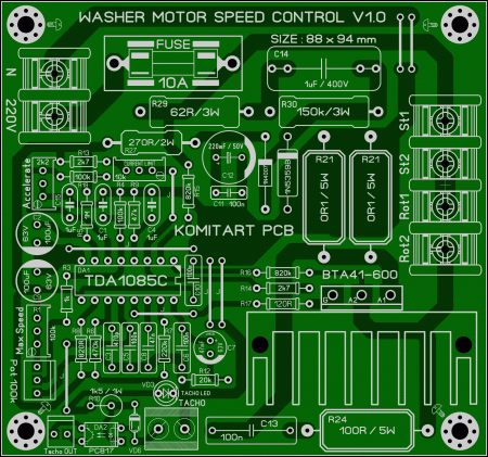 WASHER  MOTOR  SPEED  CONTROL KOMITART LAY6 FOTO