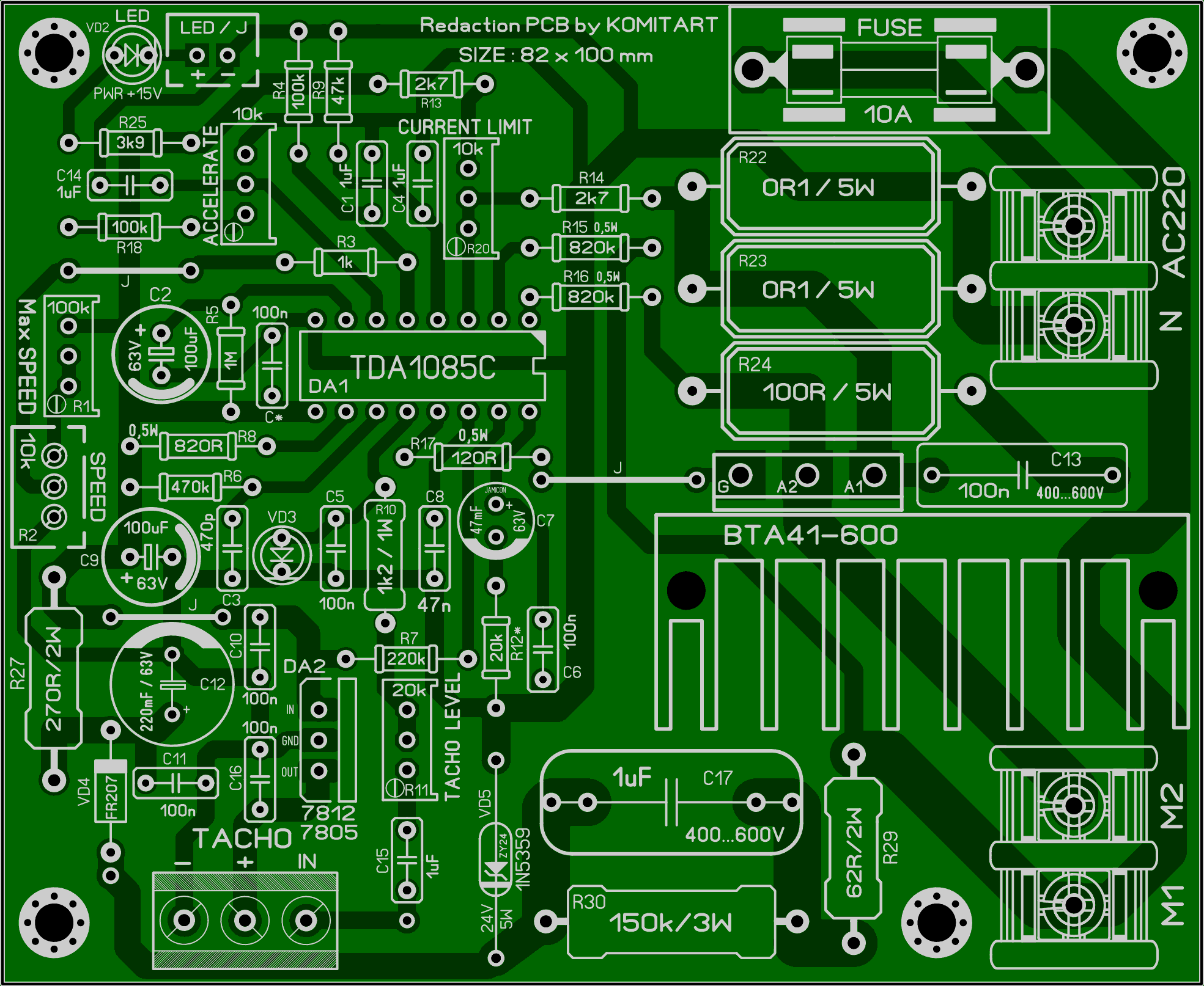 Регплат. Tda1085c регулятор оборотов. Tda1085c lay6. Печатная плата регулятора на tda1085. Tda1085 регулятор оборотов коллекторного двигателя.