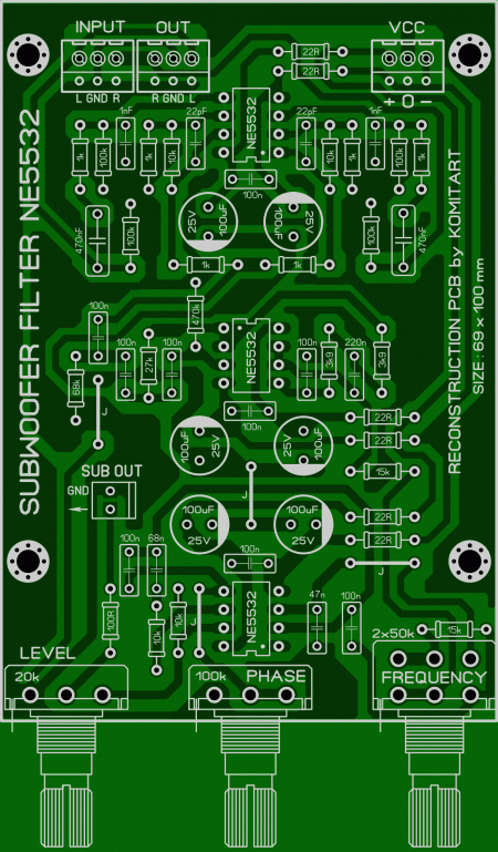 SUBWOOFER FILTER NE5532 KOMITART LAY6 FOTO