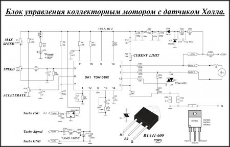 Motor Controller TDA1085C_Hall sensor_Schematic