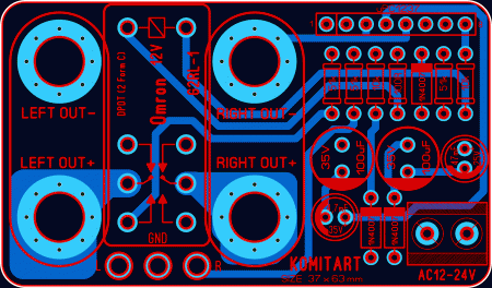 Speaker Protection uPC1237 with speaker terminal PCB K1 LAY6