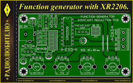 Function Generator with XR2206 KOMITART Project