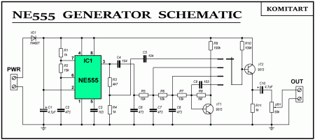 NE555  GENERATOR  SCHEMATIC