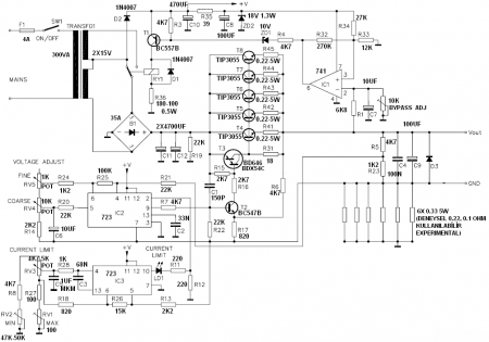 LAB PSU 0-30v_10a Velleman k7200 Schematic