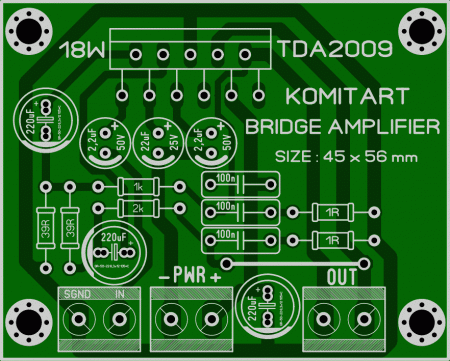 TDA2009 BRIDGE AMP KOMITART LAY6 FOTO