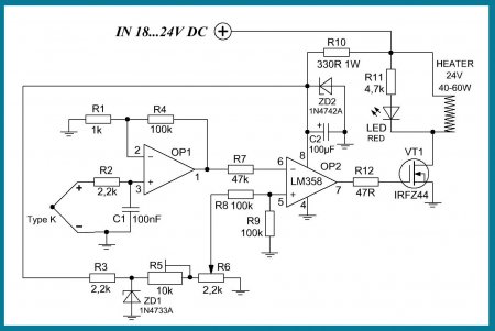 Soldering iron temperature controller Schematic