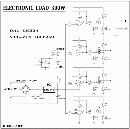 ELECTRONIC  LOAD  300W Schematic