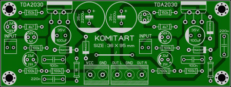 TDA2030 AMP 2 channels KOMITART LAY6 FOTO