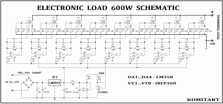 ELECTRONIC  LOAD  600W SCHEMATIC
