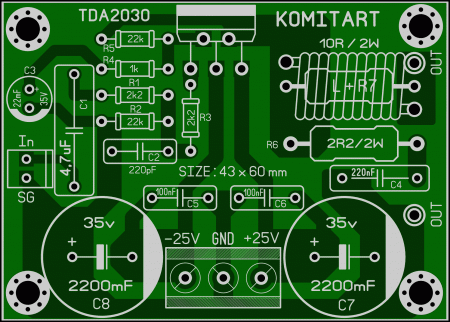 TDA2030 Amplifier V.1 KOMITART LAY6 FOTO