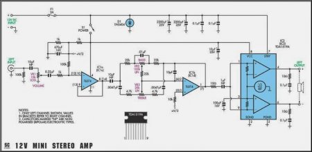 TDA1519A TL074 Amplifier Schematic