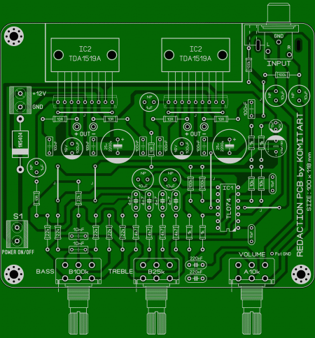 TDA1519A TL074 Amplifier KOMITART LAY6 FOTO