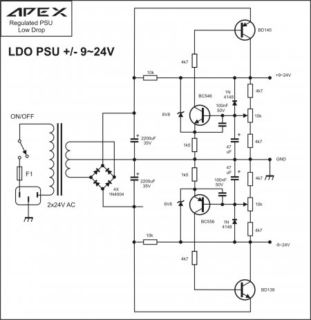 APEX LDO PSU 9-24v Schematic