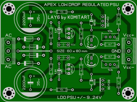 APEX Low Drop Regulated PSU KOMITART Redaction LAY6 FOTO