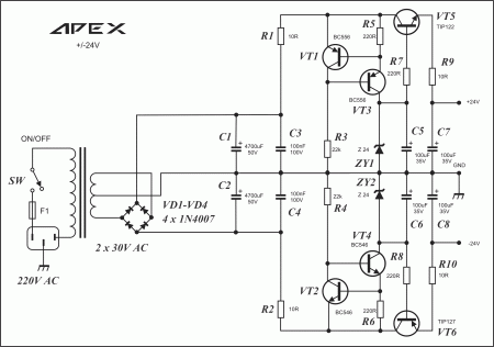 APEX-2x24V-PSU-for-preamp-Schematic