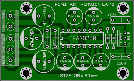 TEA2025B STEREO AMP KOMITART LAY6 FOTO