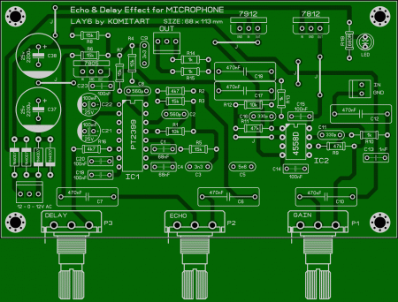 Echo & Delay Effect for MICROPHONE KOMITART LAY6 FOTO