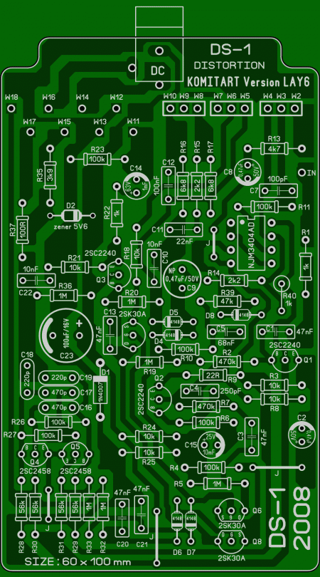 DS-1 Distortion V2 KOMITART LAY6 FOTO