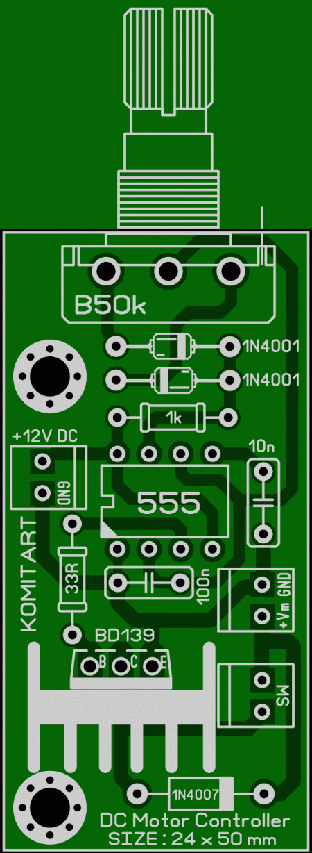 DC Motor Controller with NE555 LAY6 FOTO