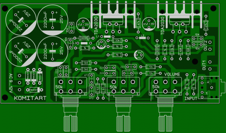 TDA2030A with TONE CONTROL KOMITART LAY6 FOTO