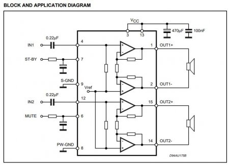 TDA7297 Amplifier Datasheet Schematic