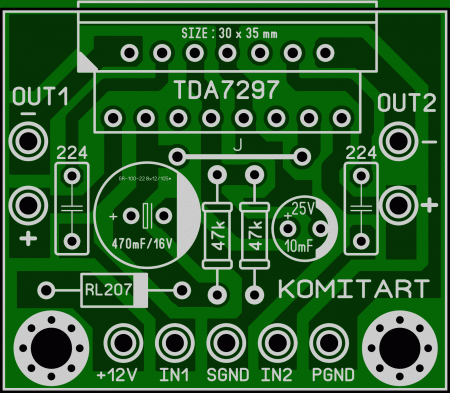 DIY TDA7297 Amplifier KOMITART LAY6 FOTO