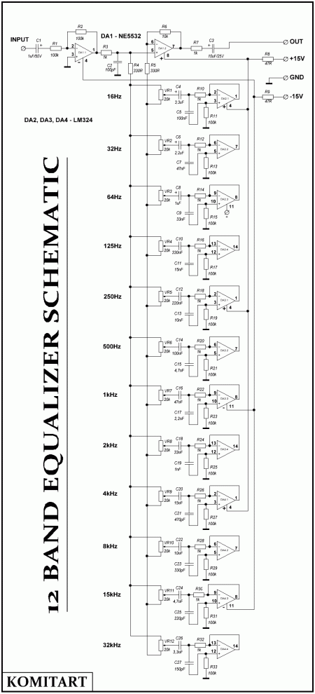 12 BAND EQUALIZER SCHEMATIC