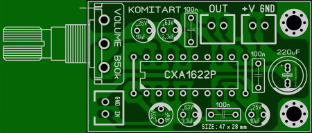 CXA1622P_DIP16_with VOLUME POT_KOMITART LAY6 FOTO