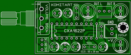 CXA1622P_DIP16_STEREO_with VOLUME POT_KOMITART LAY6 FOTO