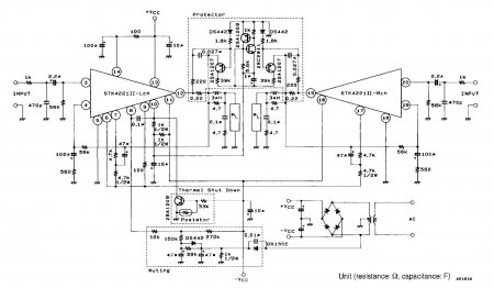 STK4221 II Amplifier Schematic