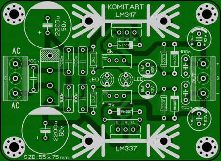 Reg PSU LM317 LM337 KOMITART LAY6 FOTO