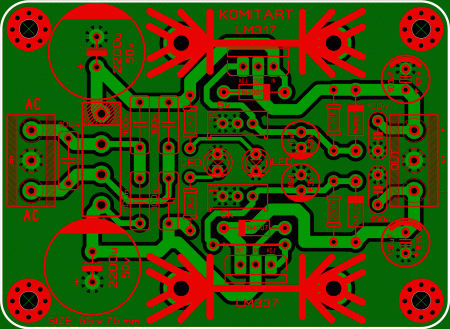 Reg PSU LM317 LM337 KOMITART LAY6