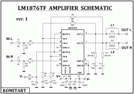 LM1876TF  AMPLIFIER  SCHEMATIC ver 1