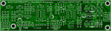 GUITAR PREAMP by Rod Elliott P27B KOMITART LAY6 FOTO