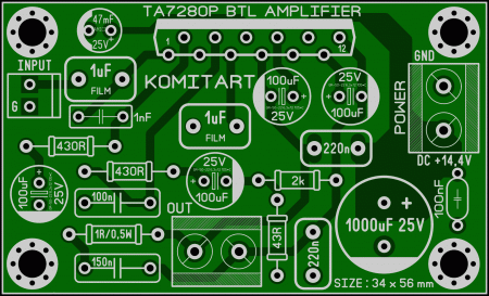 TA7280P BTL AMPLIFIER KOMITART LAY6 FOTO